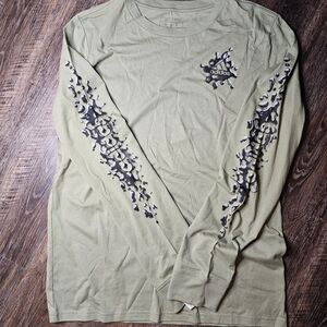 Adidas Men's Olive Graphic Long Sleeve Tee